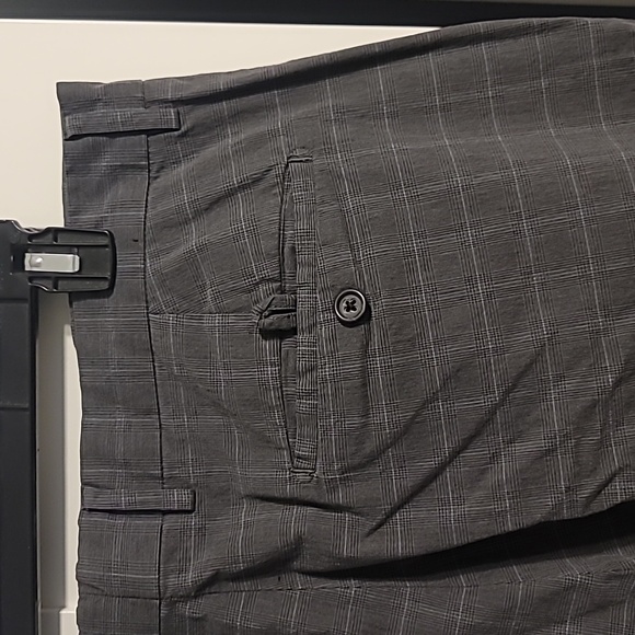Banana Republic Dress Chino Pants Men's 36x30 Gray Plaid Straight-Leg Preppy - Picture 6 of 8